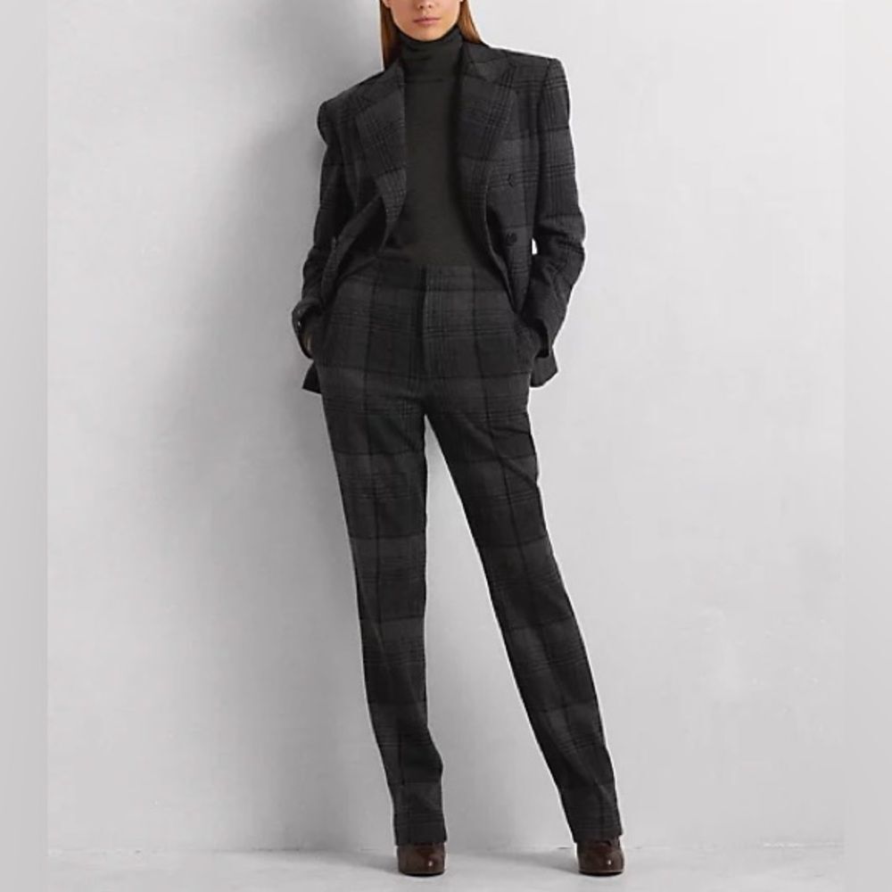 Ralph Lauren Collection Lauray Cashmere Blend Plaid Pants 4